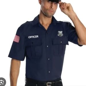 Adult Man Police Officer Halloween Costume shirt only-  Size XL NWT